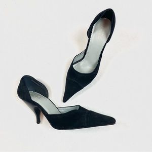 BCBG Black Suede Pointed Heels